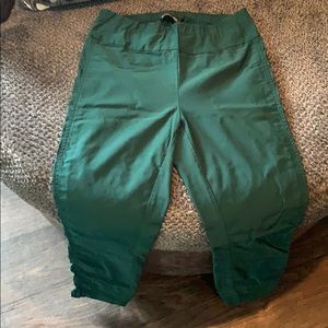Skinny stretchy work pants emerald green